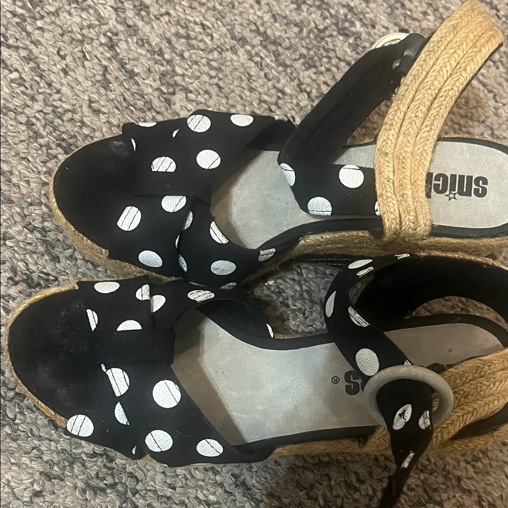 Stitch Black and White Polka Dot Sandals